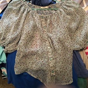 Floral print crop top with ties